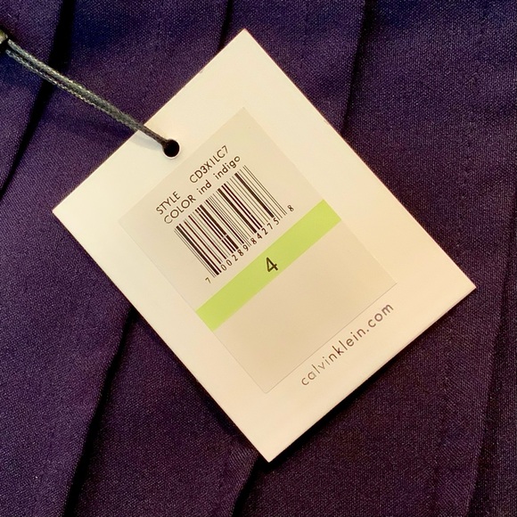 NWT Calvin Klein Sleeveless Indigo Sunburst Dress - Picture 6 of 7